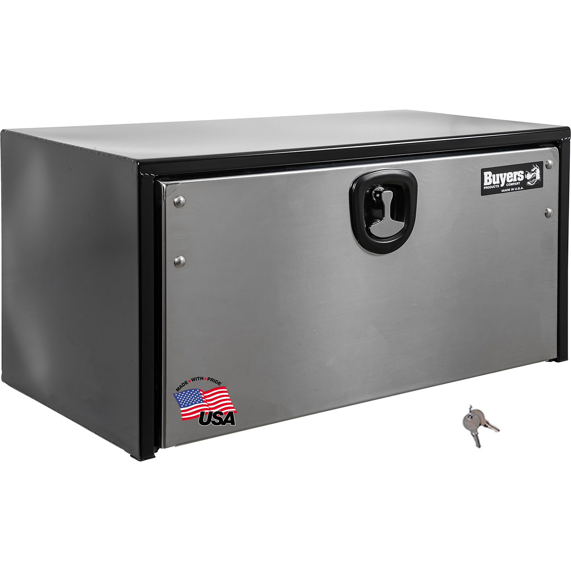 Buyers Products, 36x18x18 Steel Truck Tool Job Storage Box W/ Stainless Door, Width 36 in, Material Steel, Color Finish Black, Model# 1702705